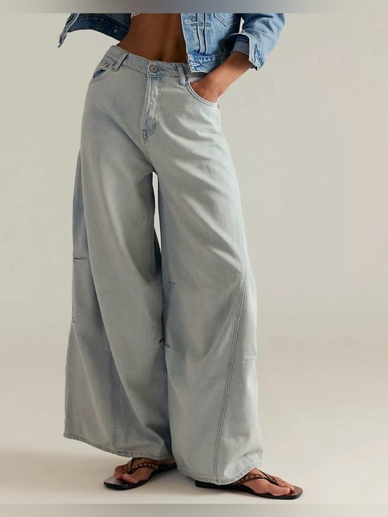 We The Free Denim - We The Free Light Wash Wide Leg Jeans